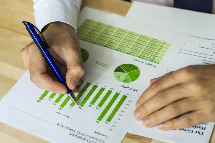 Photo: Organization analyzing data together